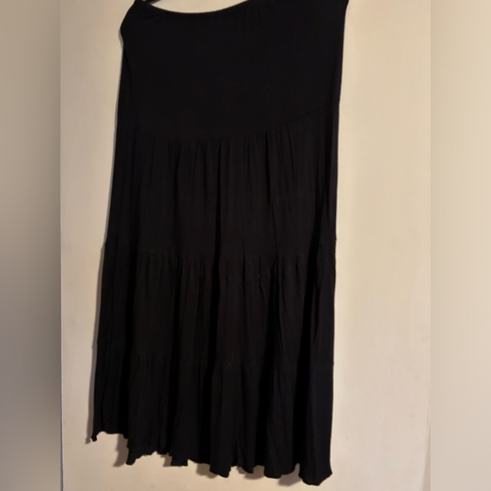 Black maxi skirt, spandex and rayon